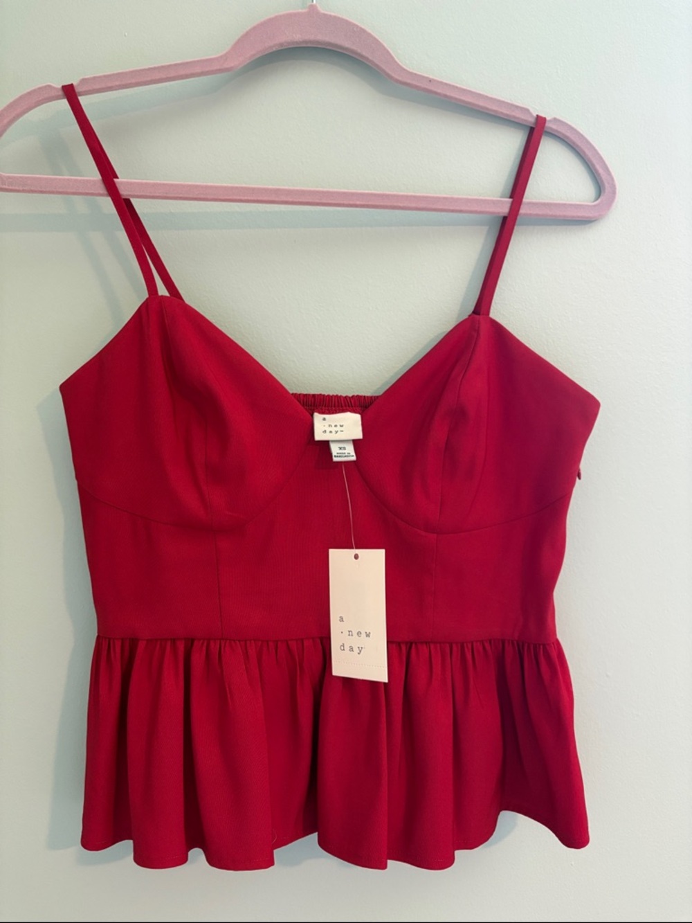 a new day Crimson Peplum Cami Top